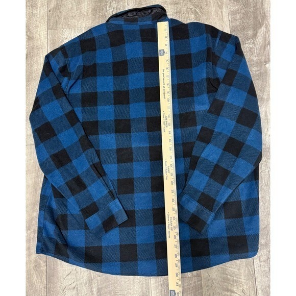 Wrangler Men's Flannel Lined Shirt Jacket Blue Black Plaid Size XL - Picture 3 of 3